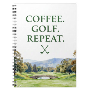 Caderno Espiral Coleção de Papelaria de Golfe Aquarela Premium