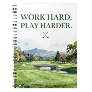 Caderno Espiral Coleção de Papelaria de Golfe   Aquarela Premium