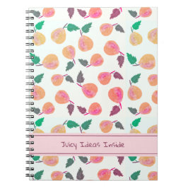 Caderno Espiral Coleção de Peras Douradas Rosa