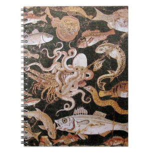 CADERNO ESPIRAL COLEÇÃO DE POMPEII/OCEANO - CENA DA VIDA MARINHA