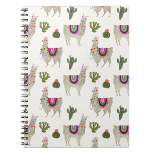 Caderno Espiral Coleção Llamarama Lhamas-brancas