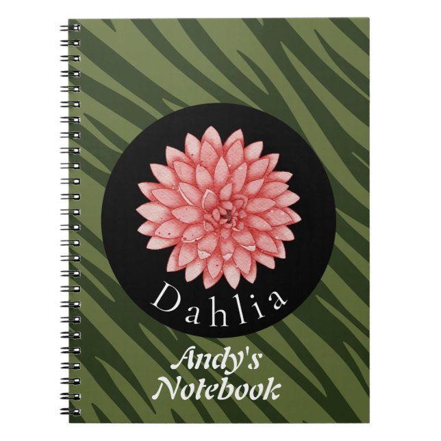 Caderno Espiral Coleção personalizada da flor Dahlia (Frente)