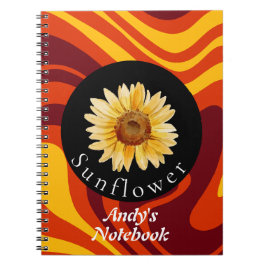 Caderno Espiral Coleção personalizada de girassol