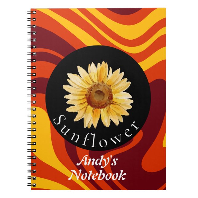 Caderno Espiral Coleção personalizada de girassol (Frente)