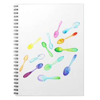 Caderno Espiral Colher das Colunas de Aquarela