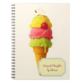 Caderno Espiral Colherada de Pensamentos – Sorvete Personalizado