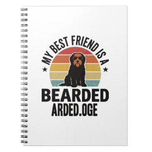 Caderno Espiral Colie Barbudo Design de Amante de Cão Pôr do Sol V