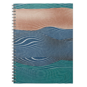 Caderno Espiral Colinas de paisagem natural: padrão uniforme.