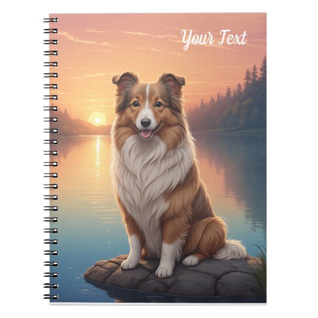 Caderno Espiral Collie pelo Lago (Frente)