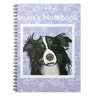 Caderno Espiral Collie Preto e Branco