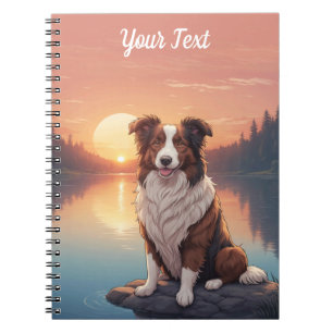 Caderno Espiral Collie Vermelho e Branco junto ao Lago