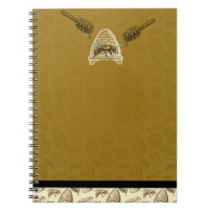 Caderno Espiral Colmeia de Abelhas Melíferas Amarelo Dourado Vinta