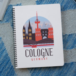 Caderno Espiral Colônia Alemanha Vintage Cityscape