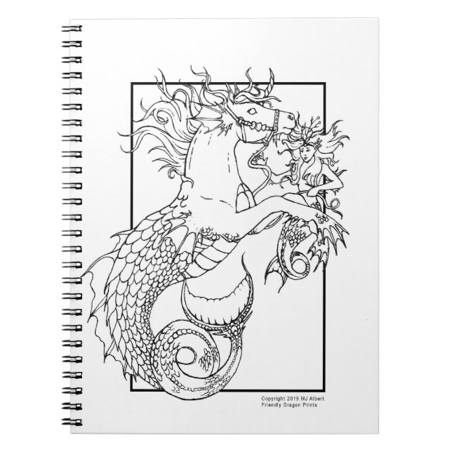 Caderno Espiral COLOR ME Notebook Fantasy Hippocampus (Frente)
