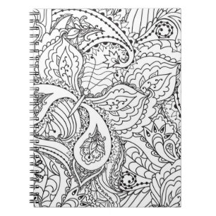 Caderno Espiral Coloração Da Arte Flor Nova Design Estética Floral