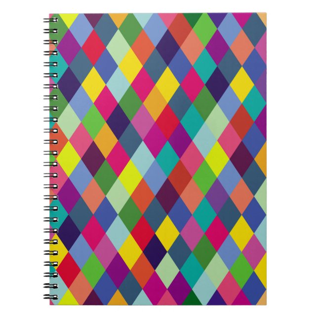 Caderno Espiral Coloração da Moda Padrão - hipster primavera moder (Frente)