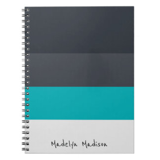 Caderno Espiral Colorblock Faixa horizontal Preta e Cinza