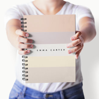 Caderno Espiral Colorblock Horizontal Pastel Stripes Monograma