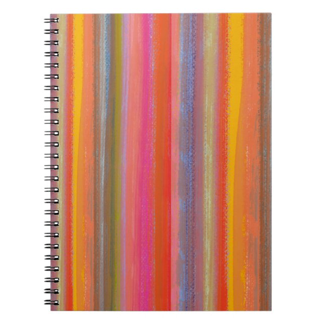 Caderno Espiral Colorful Charcoal Boho Stripes (Frente)