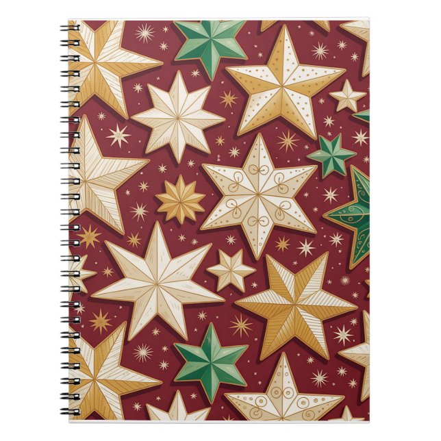 Caderno Espiral Colorful Christmas Notebook – Festive Winter Desig (Frente)