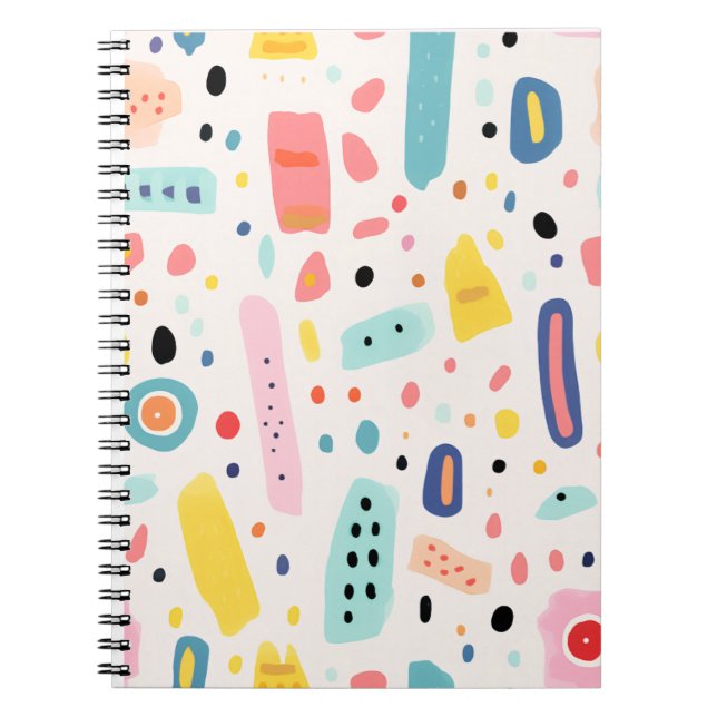 Caderno Espiral colorful cute elements design (Frente)