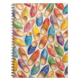 Caderno Espiral Colorful Moroccan Babouche Slippers