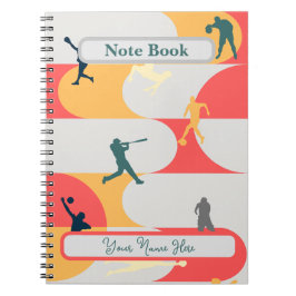 Caderno Espiral Colorful Retro Multi-Sport Silhouette Personalized