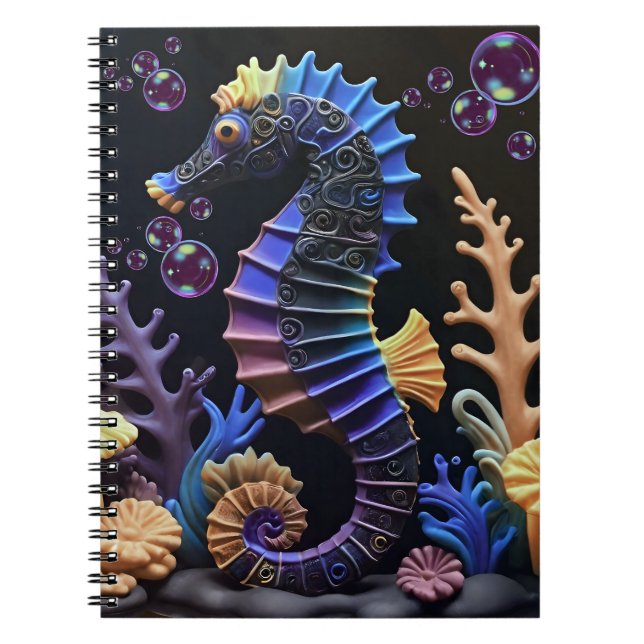 Caderno Espiral  Colorful Seahorse (Frente)