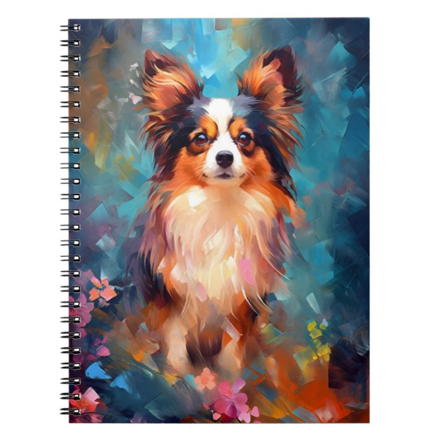 Caderno Espiral Colorida cão Papillon (Frente)