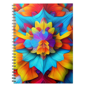 Caderno Espiral Colorida Floral Mandala Design