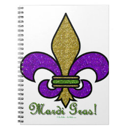 Caderno Espiral Colorida Mardi Gras Fleur De Lis