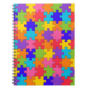 Caderno Espiral Colorida Quebra-cabeça de serra