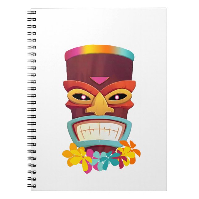 Caderno Espiral Colorida Tiki e Flores (Frente)