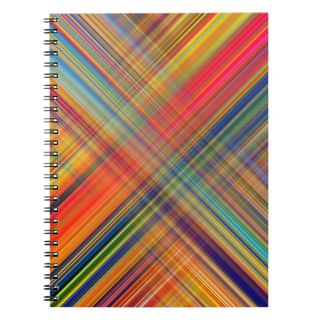 Caderno Espiral Colorida Xadrez do padrão Kriss Kross (Frente)