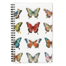 Caderno Espiral Colorido Borboleta