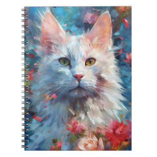 Caderno Espiral Colorido Gato Angora Turco