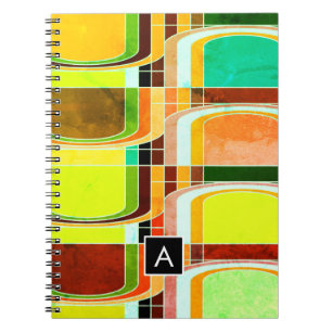 Caderno Espiral Colorido Inspirado no Retro Funky