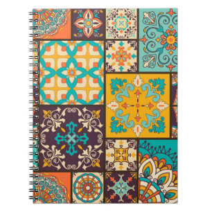 Caderno Espiral Colorir Azulejo Islâmico sem costura