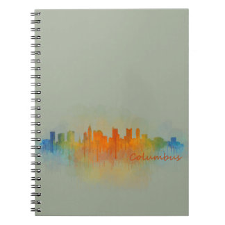 Caderno Espiral Columbus Ohio, City Skyline, v3