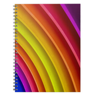 Caderno Espiral Coluna arco-íris púrpura, vermelha e amarela