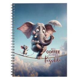Caderno Espiral Com café, tudo é possível