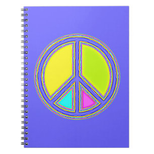 Caderno Espiral Com Cores Preenchidas Sinal de PAZ 1