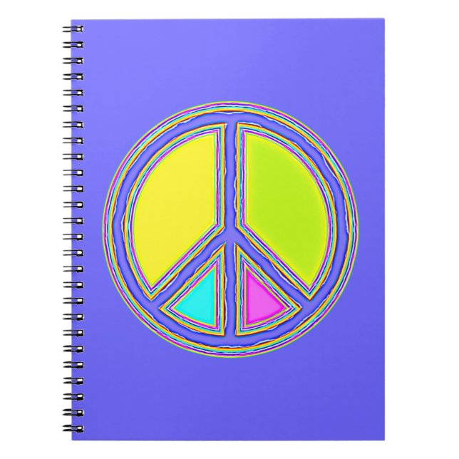 Caderno Espiral Com Cores Preenchidas Sinal de PAZ 1 (Frente)