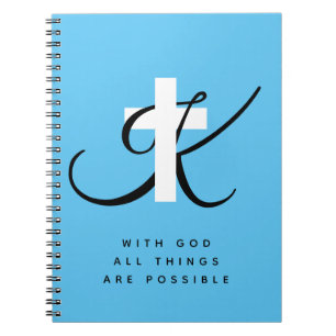 Caderno Espiral Com Deus Todas as Coisas São Possíveis Cruz Cristã
