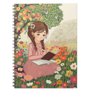 Caderno Espiral com Foto Menina escrevendo