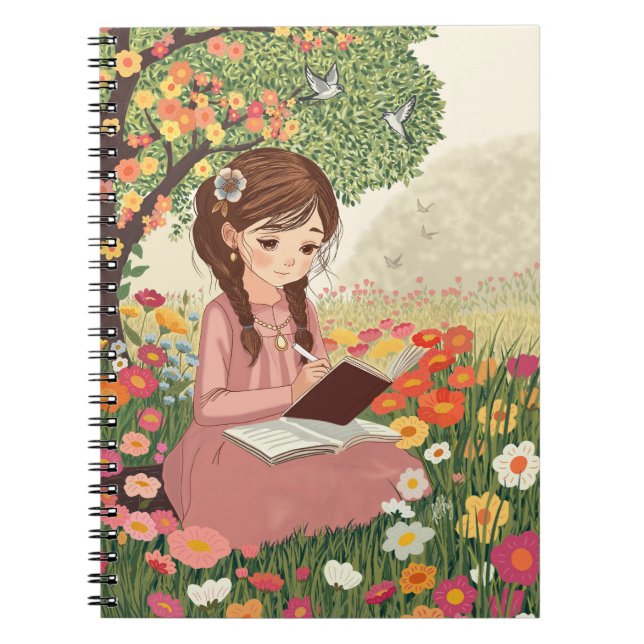 Caderno Espiral com Foto Menina escrevendo (Frente)