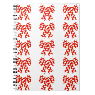 Caderno Espiral com Laço Vermelho e Branco