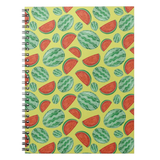 Caderno Espiral com Padrão de Melancia (Frente)