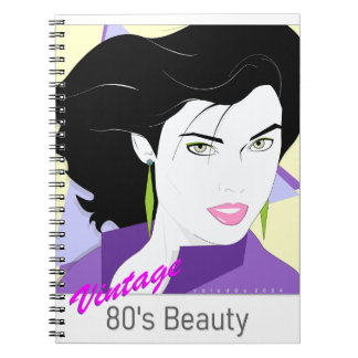 Caderno Espiral - com rosto de mulher 80s Style