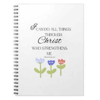 Caderno Espiral Com Versículo Bíblico